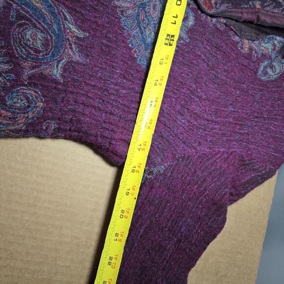 Coldwater Creek Womens Purple Paisley Button Lightweight‎ Wool Jacket Sz 14 - Picture 8 of 10